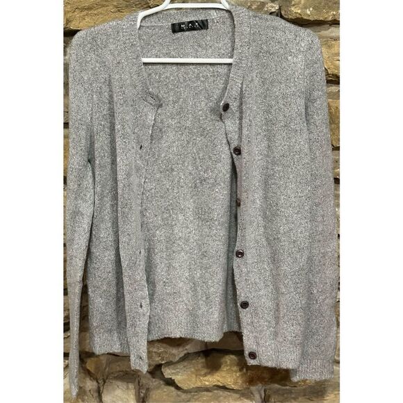 Women’s Grey Super Soft Classic Modest Button Down Knit Cardigan Size Small - Picture 1 of 6